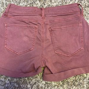maroon jean shorts